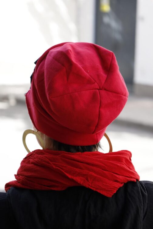 czapka bawełniana czerwona