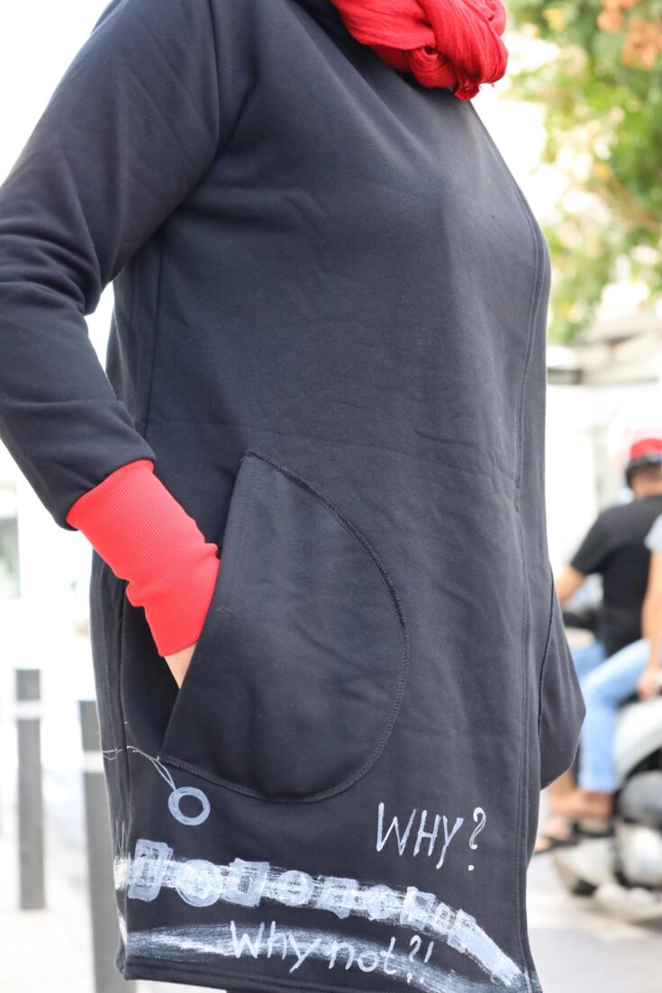 bluza damska czarna malowana