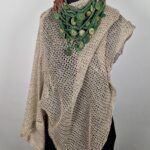 Poncho Beżowa Elegancja