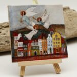 Malowany Kafelek Tańczące Anioły