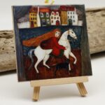 Malowany kafelek Biały rumak