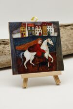 Malowany kafelek Biały rumak