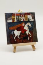 Malowany kafelek Biały rumak - obrazek 3