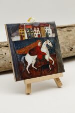 Malowany kafelek Biały rumak - obrazek 4