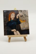 Malowany kafelek W złotej klatce - obrazek 3