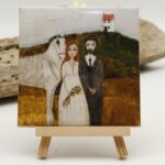 Malowany kafelek Młoda para