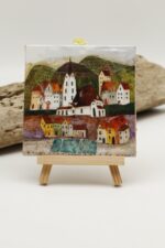 Malowany kafelek Małe miasteczko