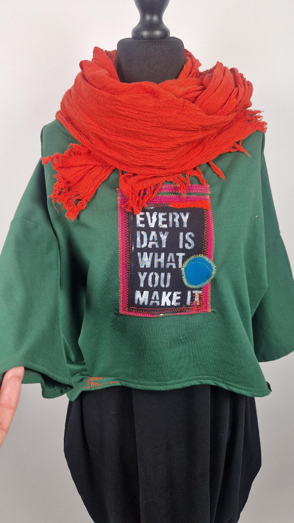 Bluzka_zielona_napisy_3 Zielona Felicja - obrazek 1