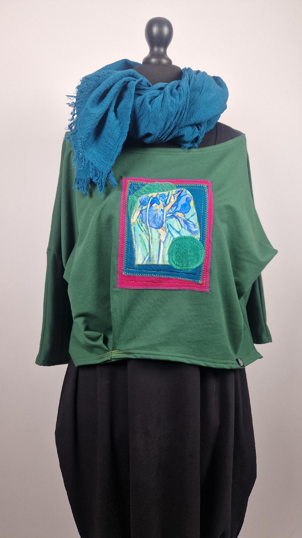 bluzka_zielona_irysy_5 Zielona Iris - Wariacja z Irysami - obrazek 1