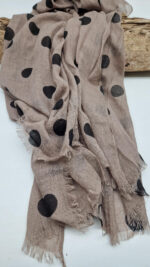 Szal Cappuccino w kropki - obrazek 4
