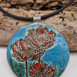 Wisior Kwiaty na niebie